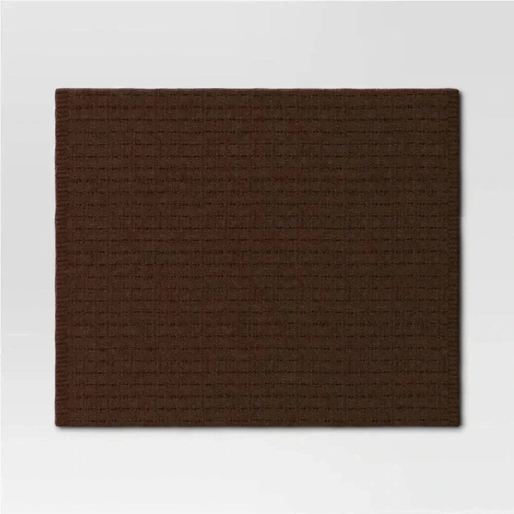 NWT‎ Marled Knit Throw Blanket Dark Brown - Threshold